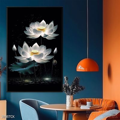 Tranh trang trí phòng khách cá chép hoa sen