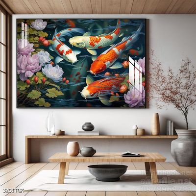 Tranh cá chép hoa sen cực đẹp