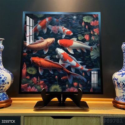 File tranh cá chép hoa sen mẫu mới nhất