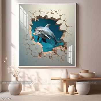 Tranh cá heo đẹp độc đáo