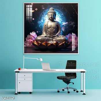 Tranh tranh trí tường phật giáo sang trọng