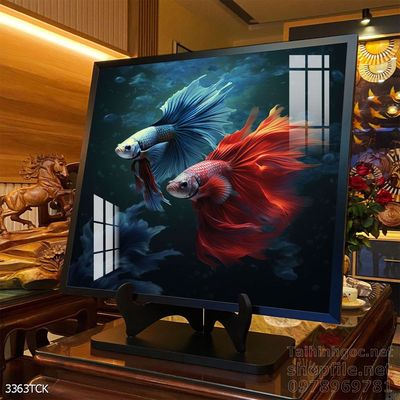 Tranh cá chép hoa sen