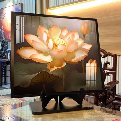 Tranh trang trí phòng khách cá chép hoa sen