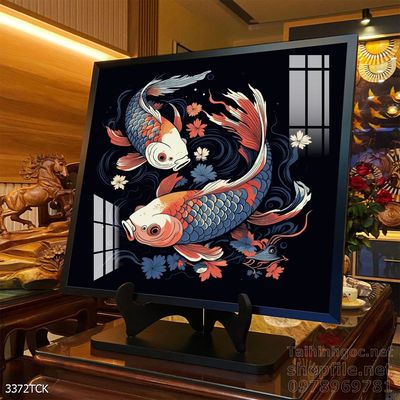 Tranh cá chép hoa sen