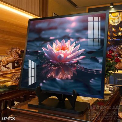 Tranh cá chép hoa sen nghệ thuật hiện đại