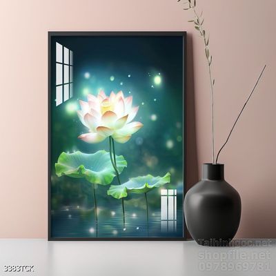 Tranh cá chép hoa sen nghệ thuật hiện đại