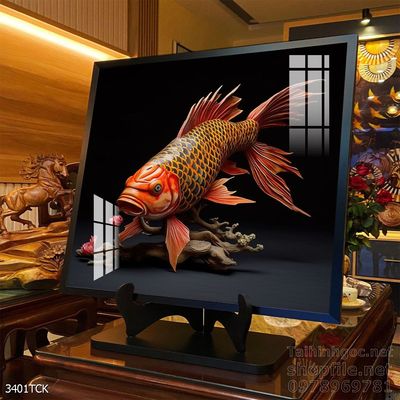 Tranh cá chép hoa sen cực đẹp