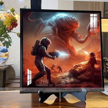 Tranh phi hành gia decor tường nhà