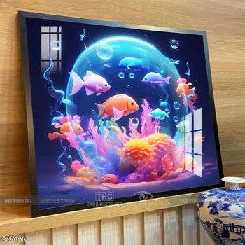 Tranh cá heo nghệ thuật độc đáo