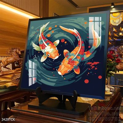 Tranh cá chép hoa sen treo tường mang nhiều ý nghĩa