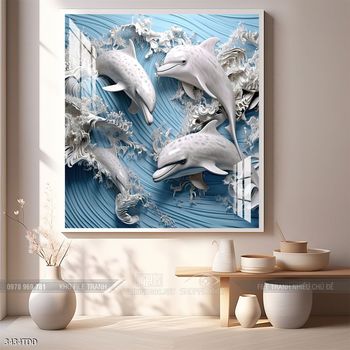 Tranh cá heo đại dương