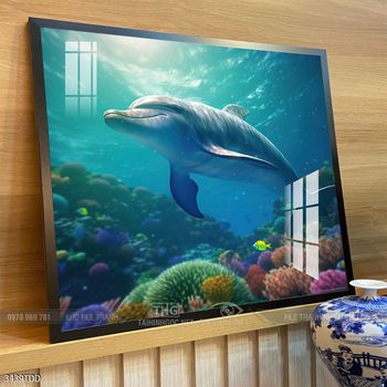 Tranh cá heo decor trang trí tường nhà