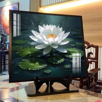 Tranh decor tường phòng khách cá chép hoa sen