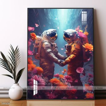 Tranh treo tường phi hành gia vũ trụ