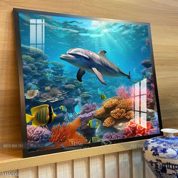 Tranh treo tường cá heo đại dương