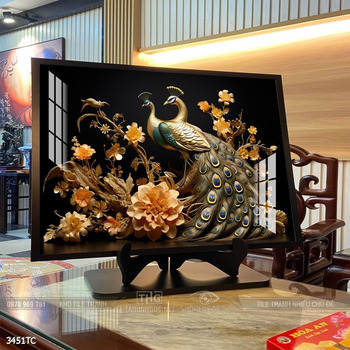 Tranh chim công hoa mẫu đơn đẹp và ý nghĩa