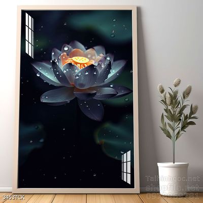 Tranh cá chép hoa sen nghệ thuật hiện đại