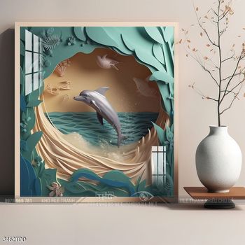 Tranh cá heo đẹp độc đáo