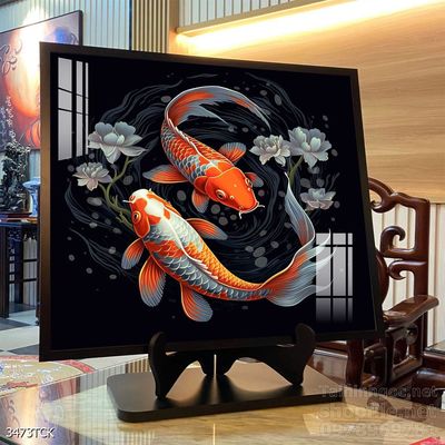 Tranh cá chép hoa sen treo tường mang nhiều ý nghĩa