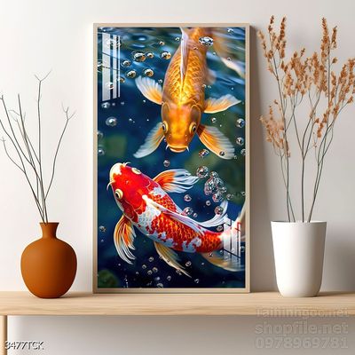 Tranh cá chép hoa sen đẹp mang nhiều ý nghĩa