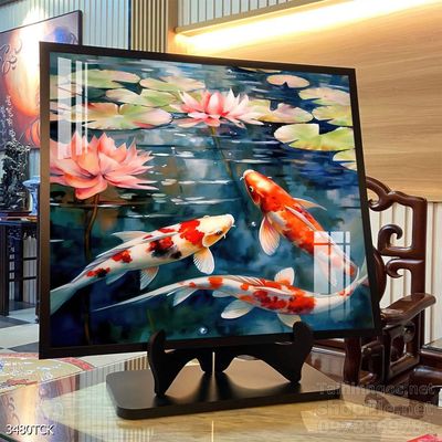 Tranh cá chép hoa sen nghệ thuật hiện đại