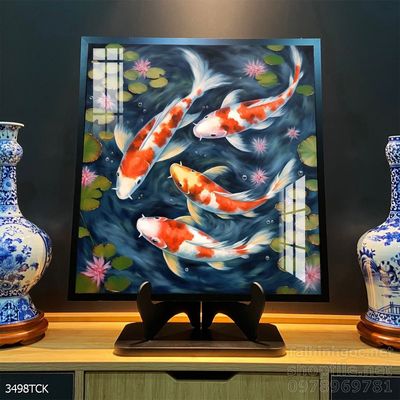 Tranh cá chép hoa sen cực đẹp