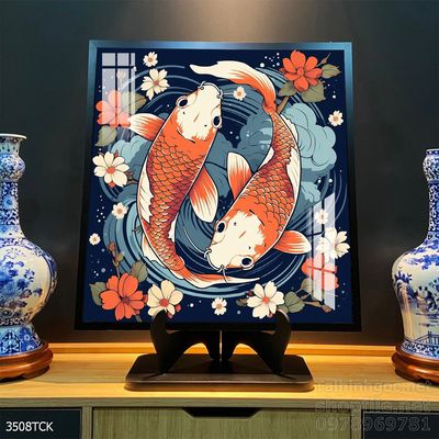 Tranh cá chép hoa sen treo tường mang nhiều ý nghĩa