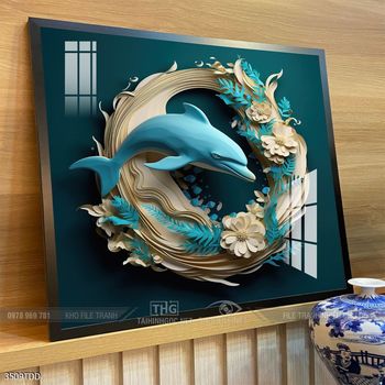 Tranh cá heo decor trang trí tường nhà