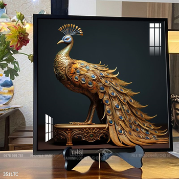 Tranh chim công hoa mẫu đơn đẹp và ý nghĩa