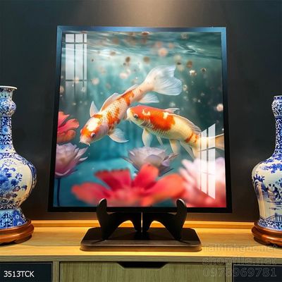 Tranh cá chép hoa sen