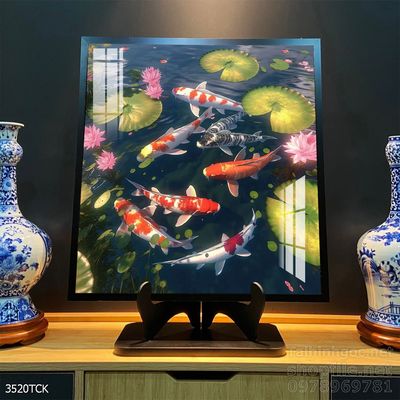 File tranh cá chép hoa sen mẫu mới nhất