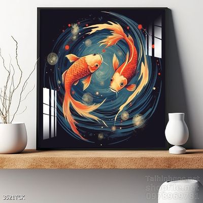 Tranh cá chép hoa sen đẹp mang nhiều ý nghĩa