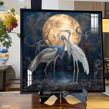 Tranh phong thủy chim công và hoa mẫu đơn rước may mắn vào nhà