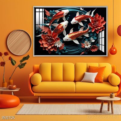 Tranh cá chép hoa sen