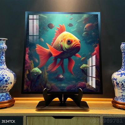 Tranh cá chép hoa sen cực đẹp