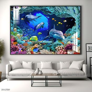 Tranh cá heo dưới lòng đại dương tuyệt đẹp