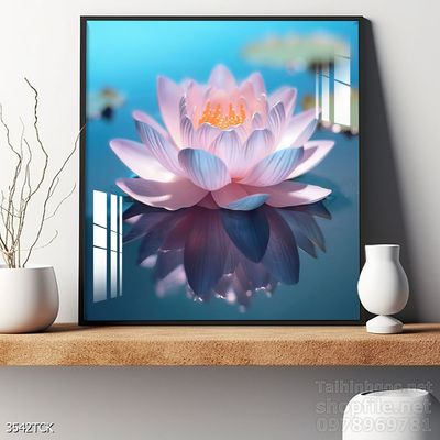 Tranh cá chép hoa sen nghệ thuật hiện đại