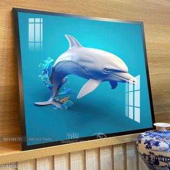 Tranh cá heo đẹp độc đáo