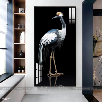 Tranh chim công và hoa mẫu đơn phong thủy