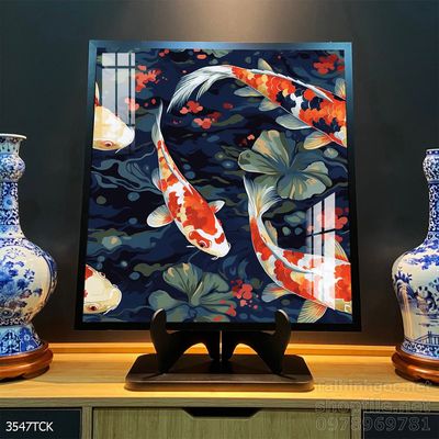 Tranh cá chép hoa sen đẹp mang nhiều ý nghĩa