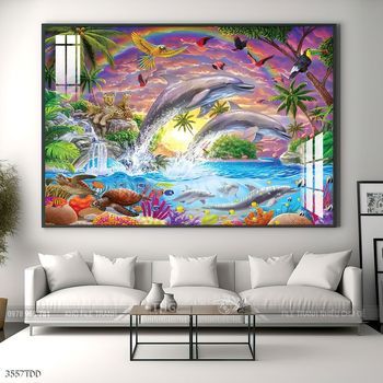 Tranh treo tường những chú cá heo đáng yêu