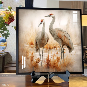 Tranh phong thủy chim công và hoa mẫu đơn rước may mắn vào nhà