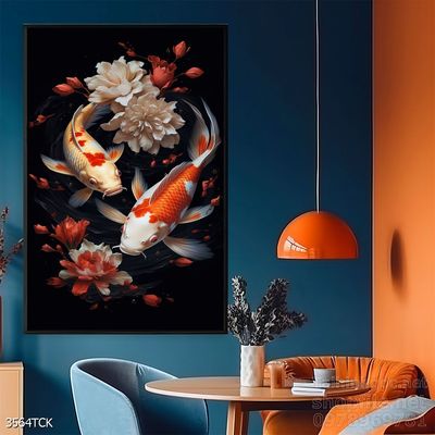 File tranh cá chép hoa sen mẫu mới nhất