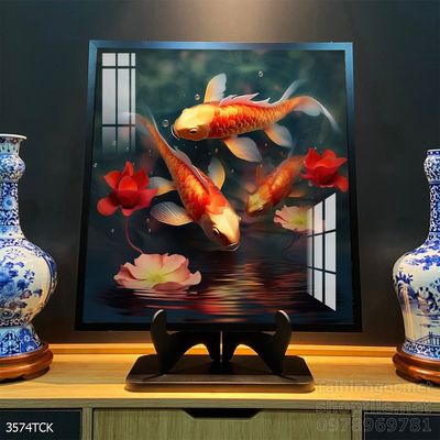 Tranh cá chép hoa sen đẹp mang nhiều ý nghĩa