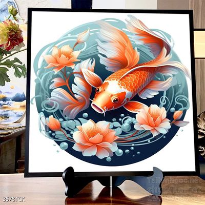 Tranh cá chép hoa sen cực đẹp