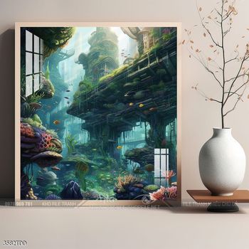 Tranh cá heo decor trang trí tường nhà