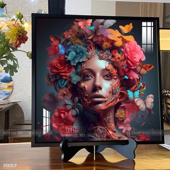 Tranh cô gái phong cách nghệ thuật decor trang trí tường