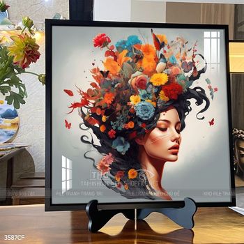 Tranh cô gái đẹp đẹp ấn tượng