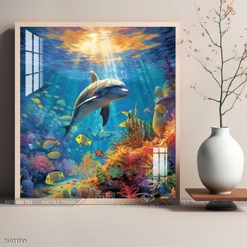 Tranh cá heo nghệ thuật độc đáo