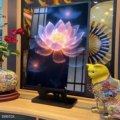 Tranh cá chép hoa sen nghệ thuật hiện đại